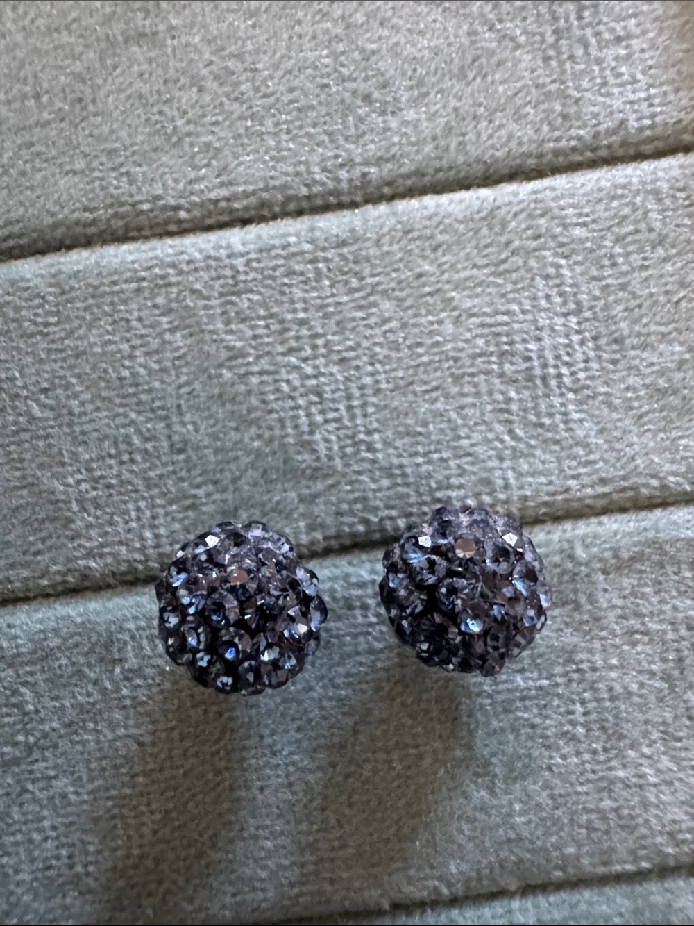 Sparkling Round Crystal Stud Earrings in Blue